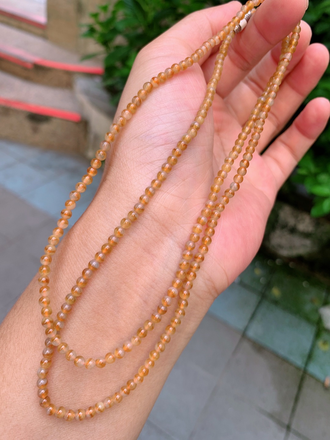 ️ 3.4mm225颗冰黄项链