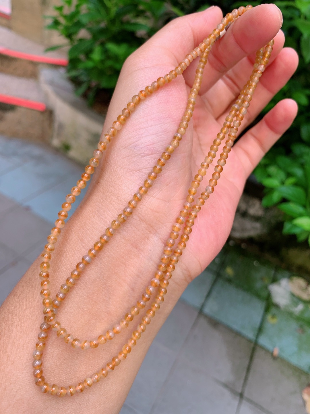 ️ 3.4mm225颗冰黄项链