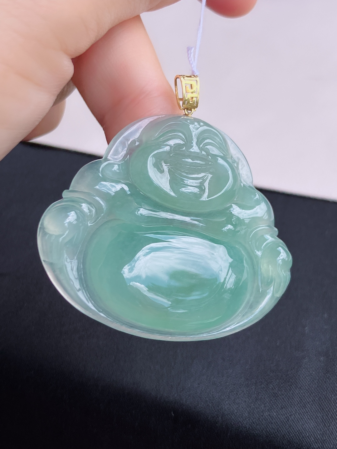 底色大佛，晶莹剔透，尺寸47.6/40.6/7/自然光实拍