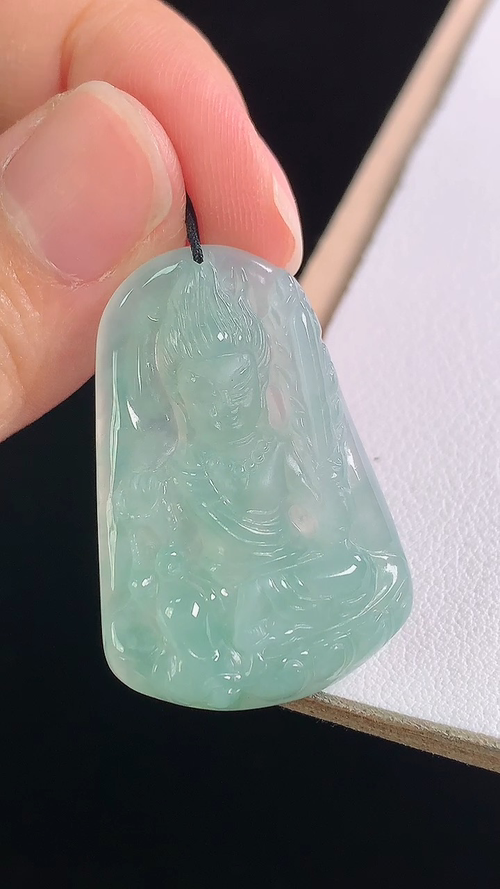 ️冰种观音，无裂，尺寸:32.7-22.3-5.9mm 20