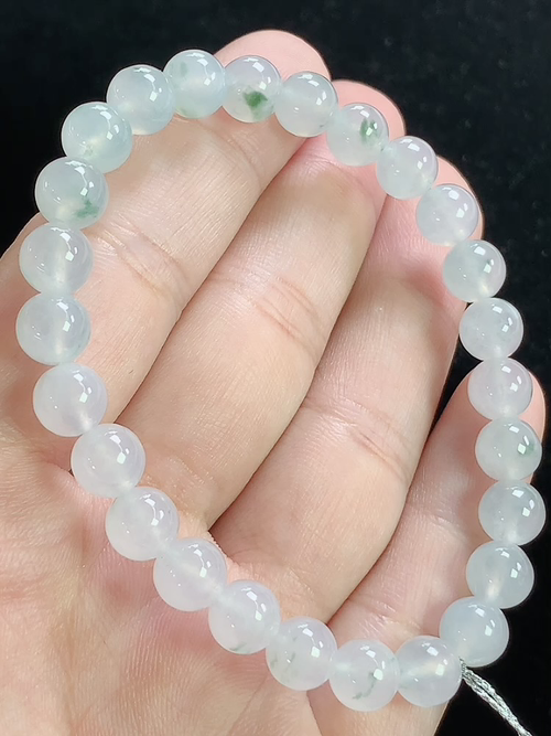 冰飘花玉珠手串，尺寸7.0mm，L24xtg