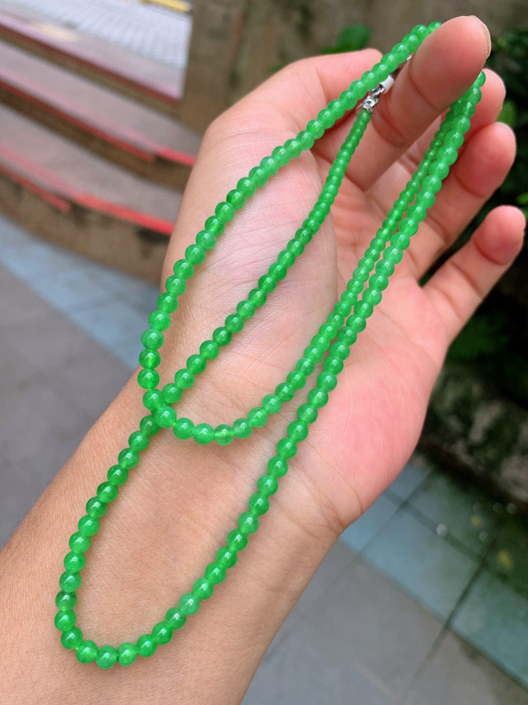 ️ 3.5mm-4.5mm153颗满绿项链