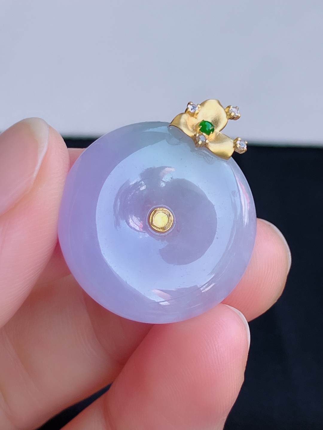 粉紫平安扣，粉粉嫩嫩，尺寸29/23.8/6/自然光实拍