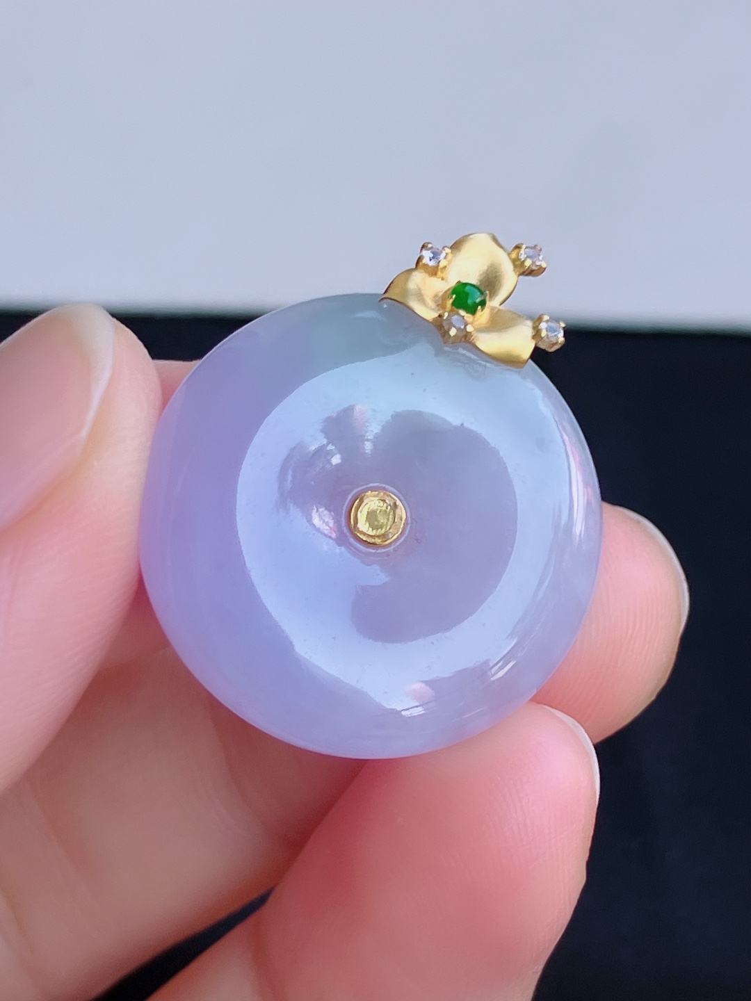 粉紫平安扣，粉粉嫩嫩，尺寸29/23.8/6/自然光实拍