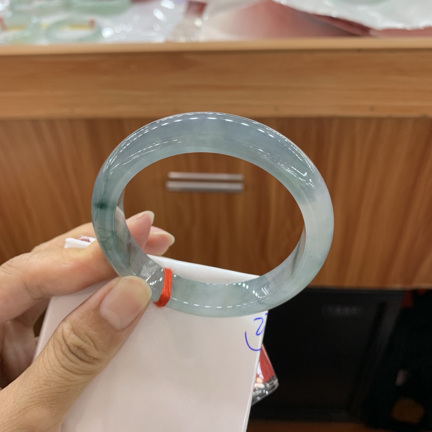 冰飘花正圈翡翠手镯 55.5-12.7-8