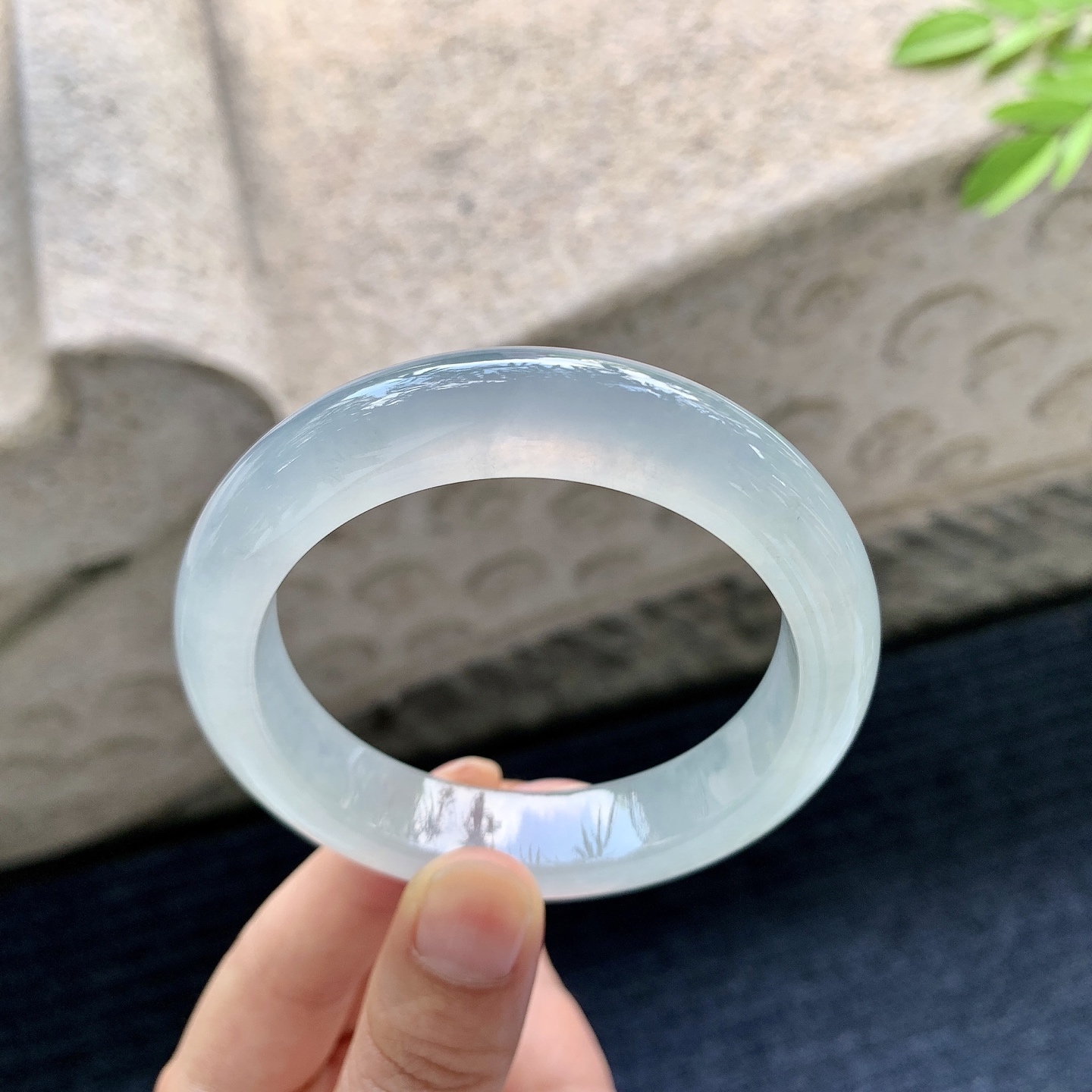 正圈 55，冰种，白月光，水润，种老，细腻，无裂
