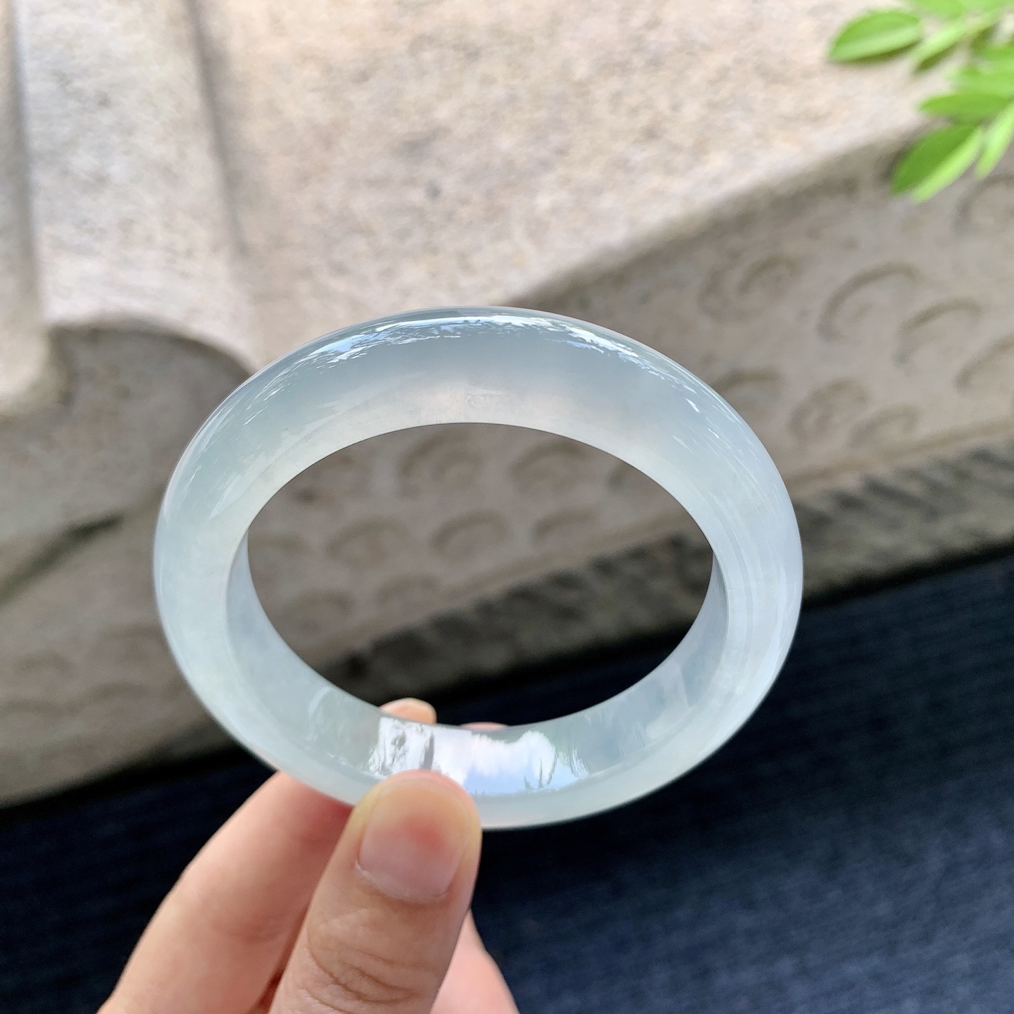 正圈 55，冰种，白月光，水润，种老，细腻，无裂