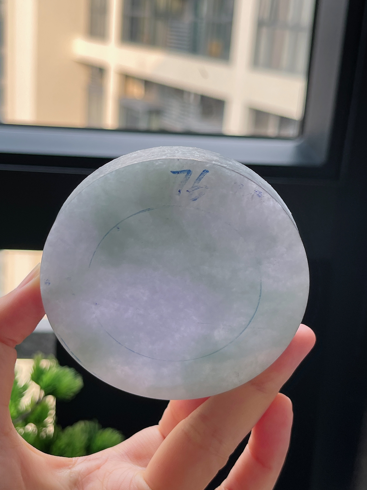 翡翠春带彩镯心