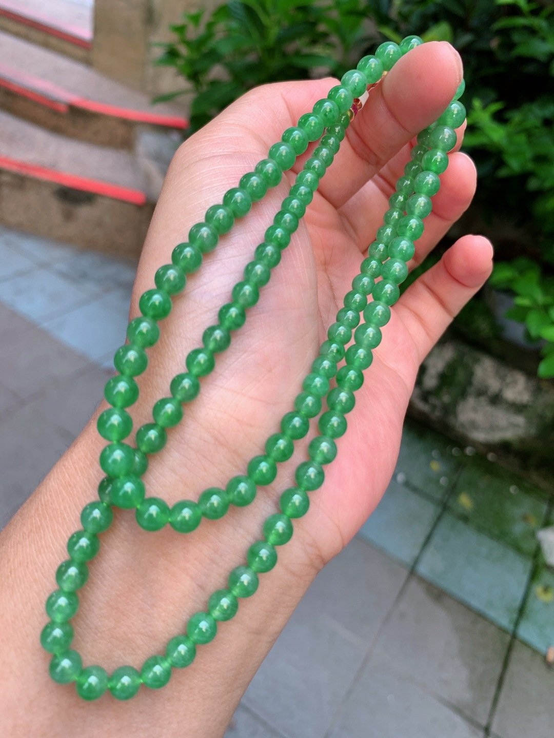 ️ 4.8mm-6.8mm107颗冰绿项链 不议