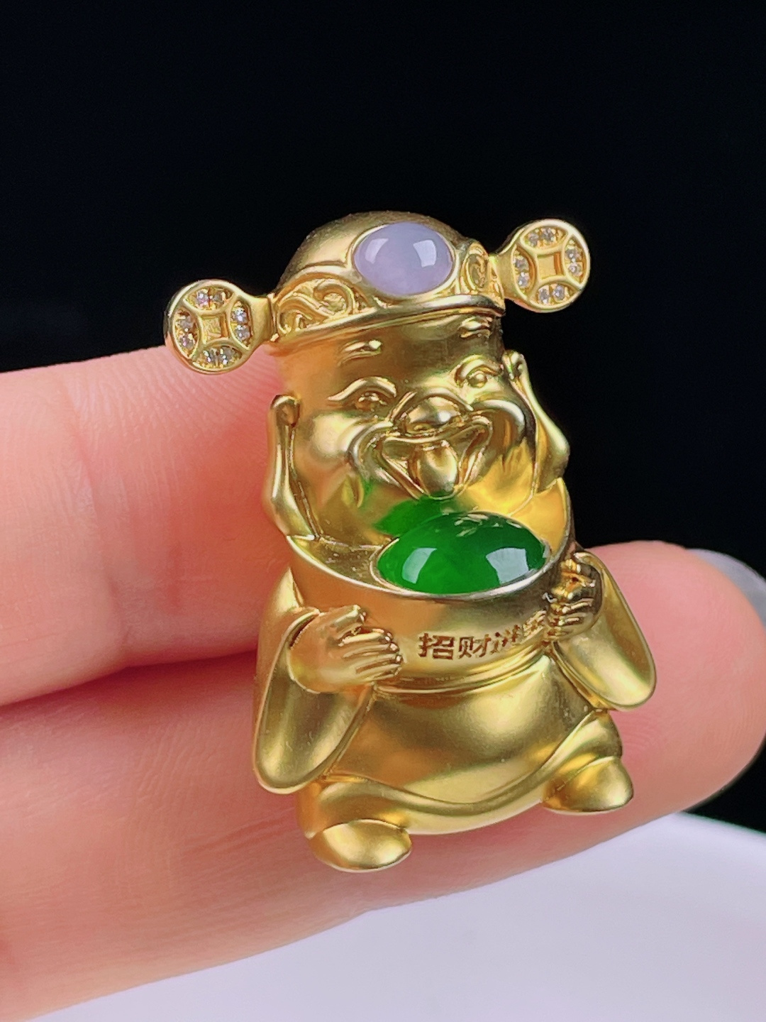 ️冰绿财神，老种起光，细底通透，尺寸：31.7/22/14.5mm0624