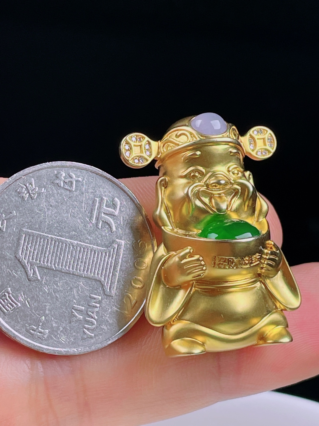 ️冰绿财神，老种起光，细底通透，尺寸：31.7/22/14.5mm0624