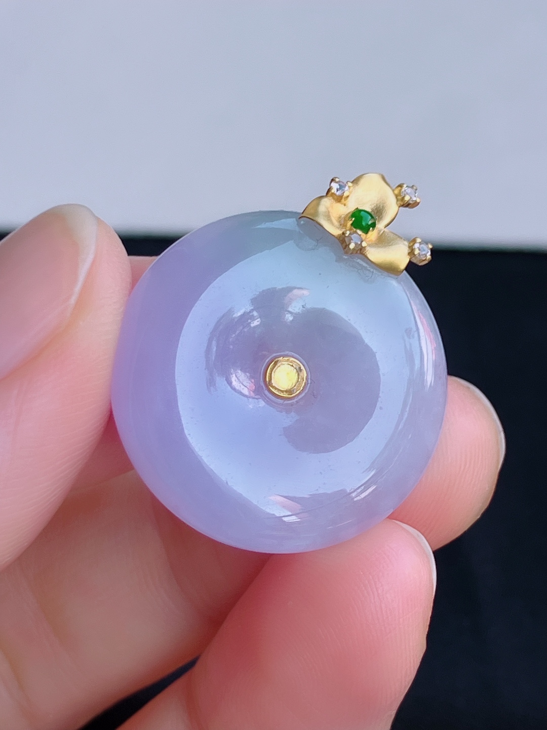粉紫平安扣，粉粉嫩嫩，尺寸29/23.8/6/自然光实拍