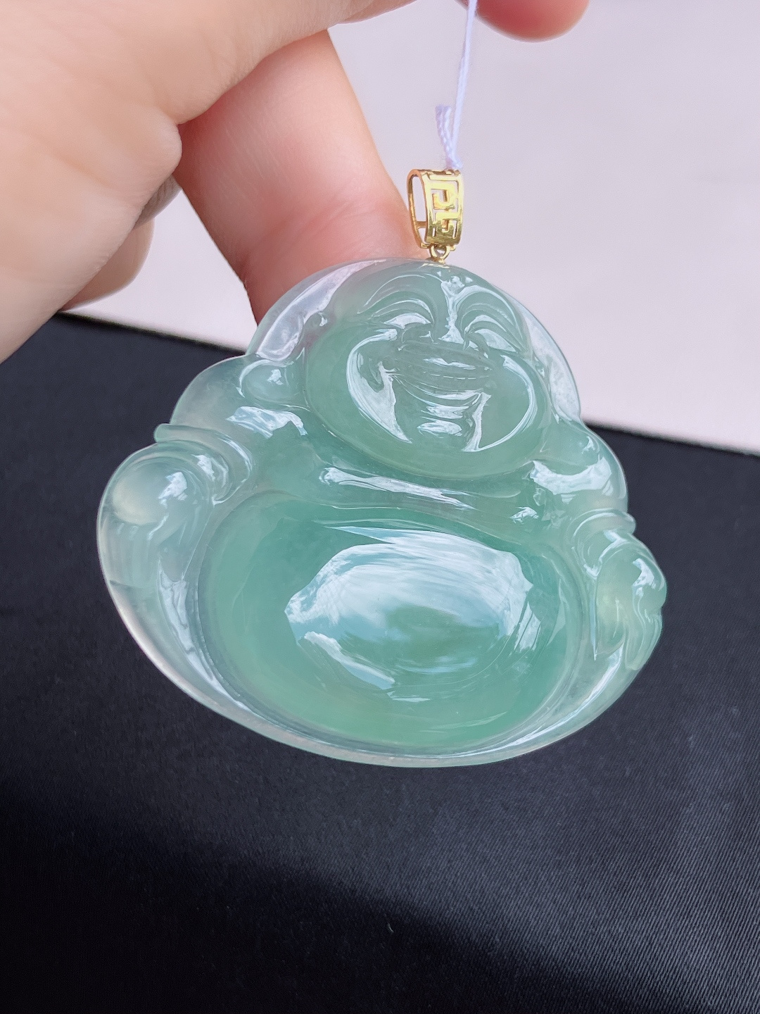 底色大佛，晶莹剔透，尺寸47.6/40.6/7/自然光实拍