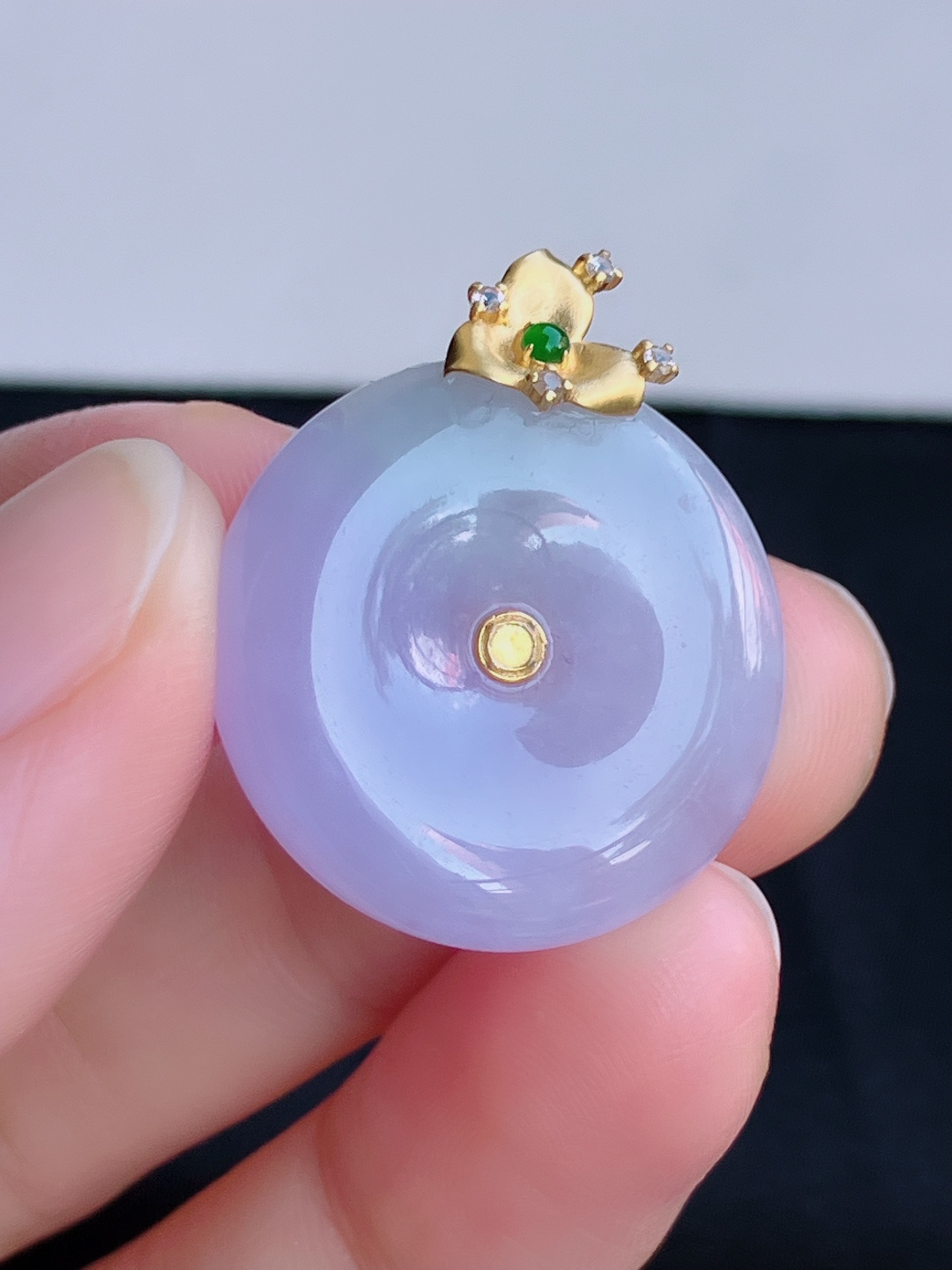 粉紫平安扣，粉粉嫩嫩，尺寸29/23.8/6/自然光实拍