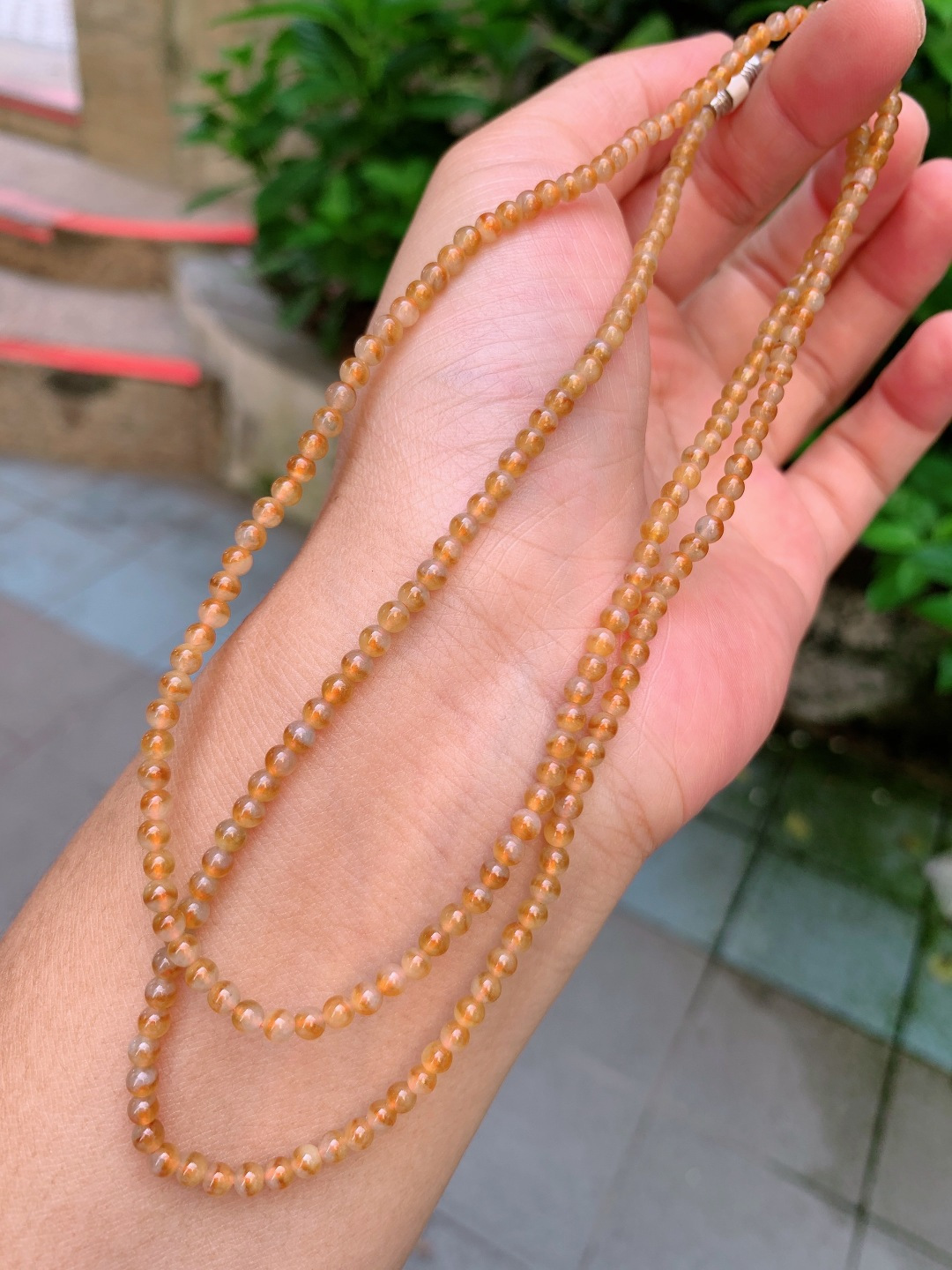 ️ 3.4mm225颗冰黄项链