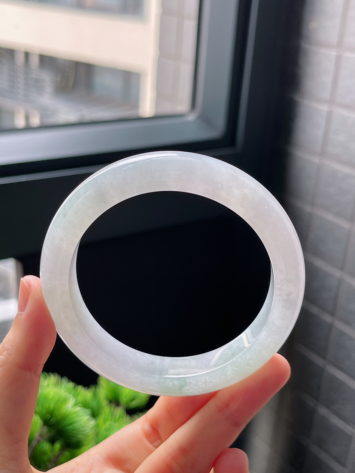 圈口58.8，冰糯飘花翡翠正圈手镯