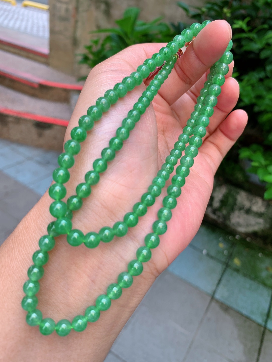 ️ 4.8mm-6.8mm107颗冰绿项链 不议