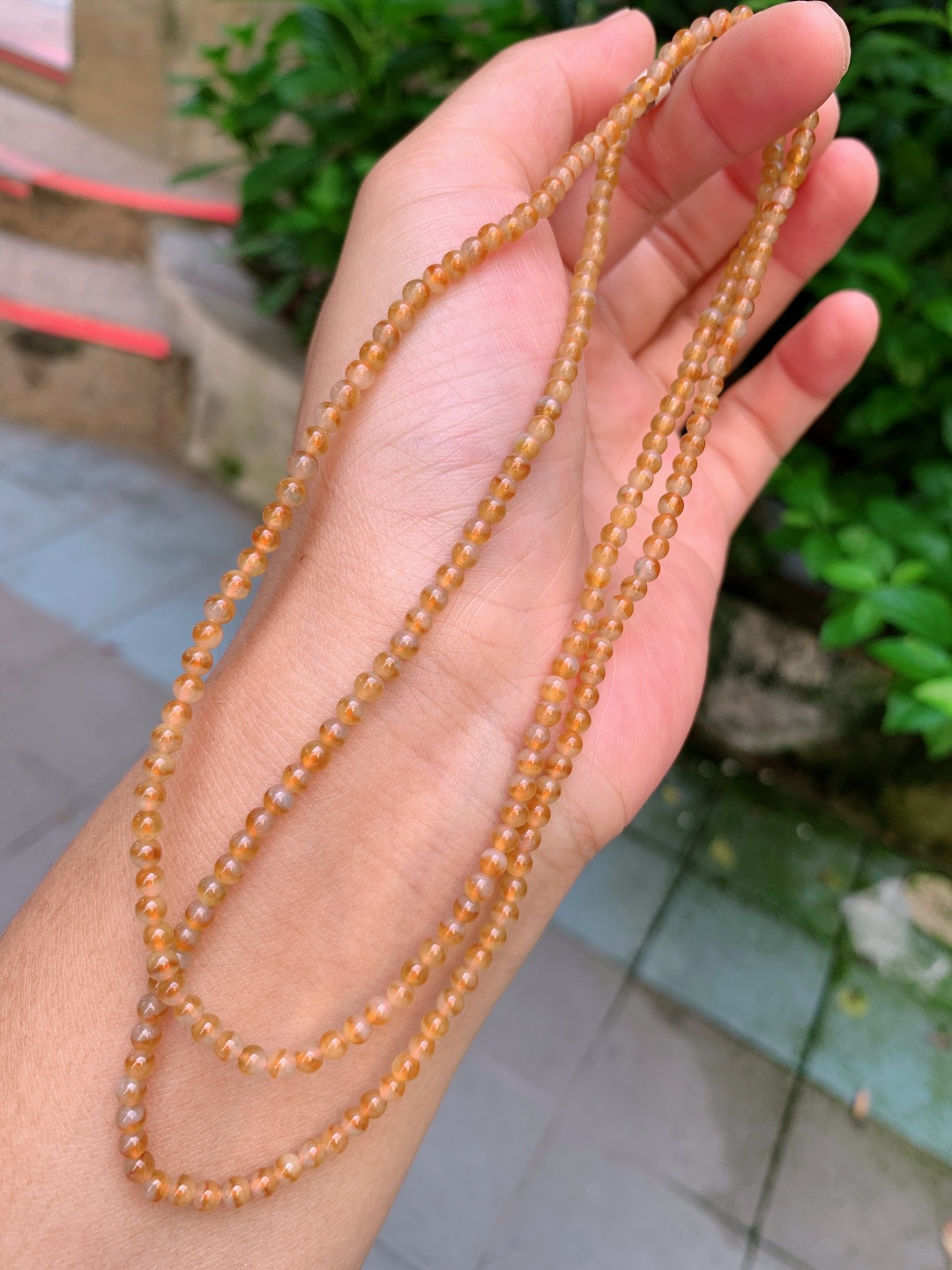 ️ 3.4mm225颗冰黄项链