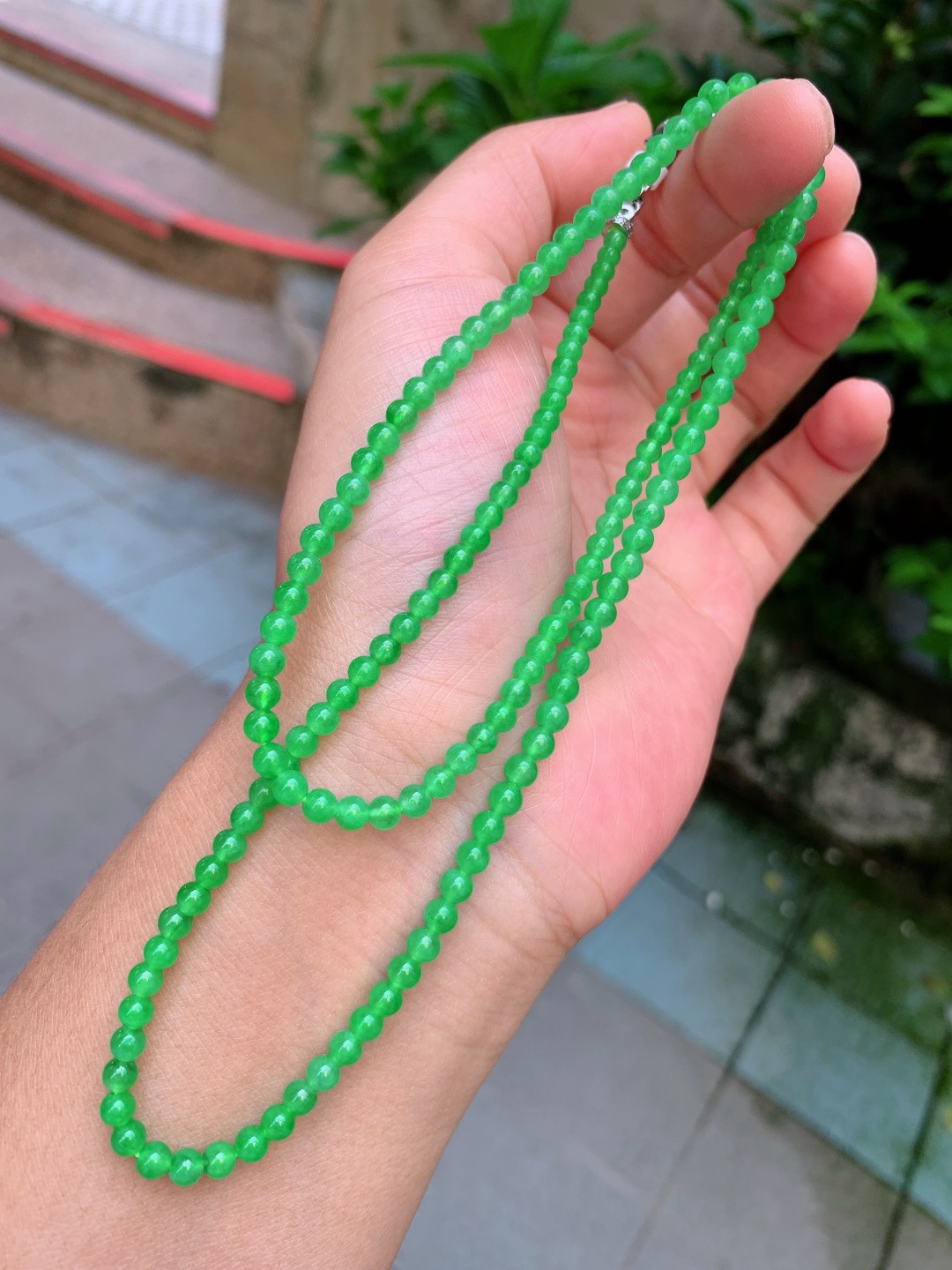 ️ 3.5mm-4.5mm153颗满绿项链