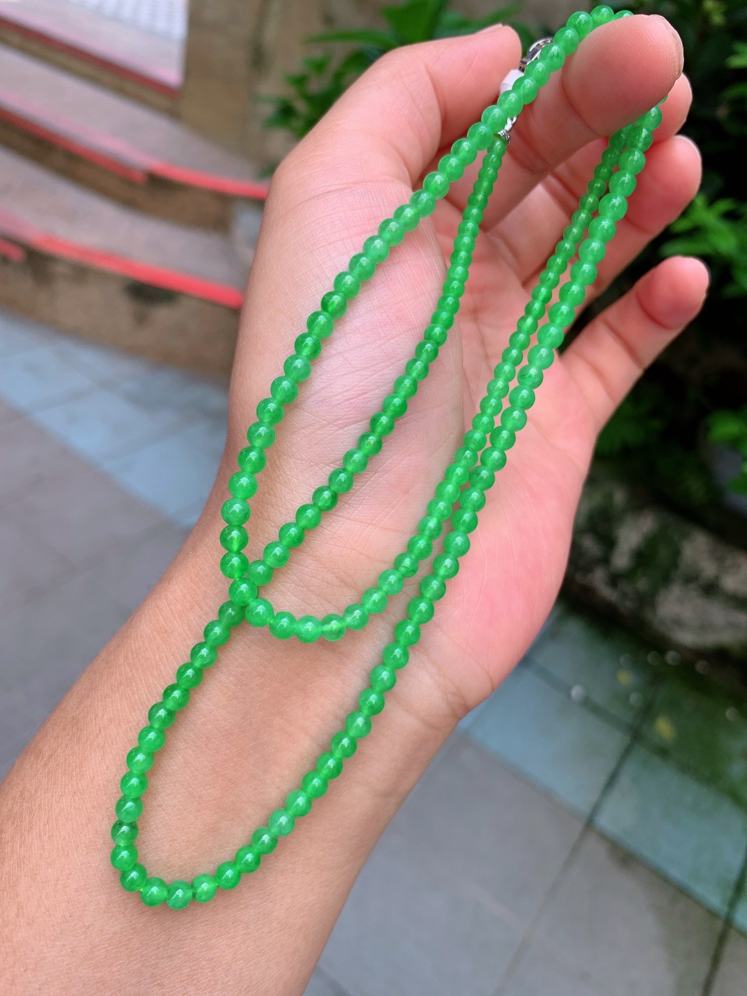 ️ 3.5mm-4.5mm153颗满绿项链