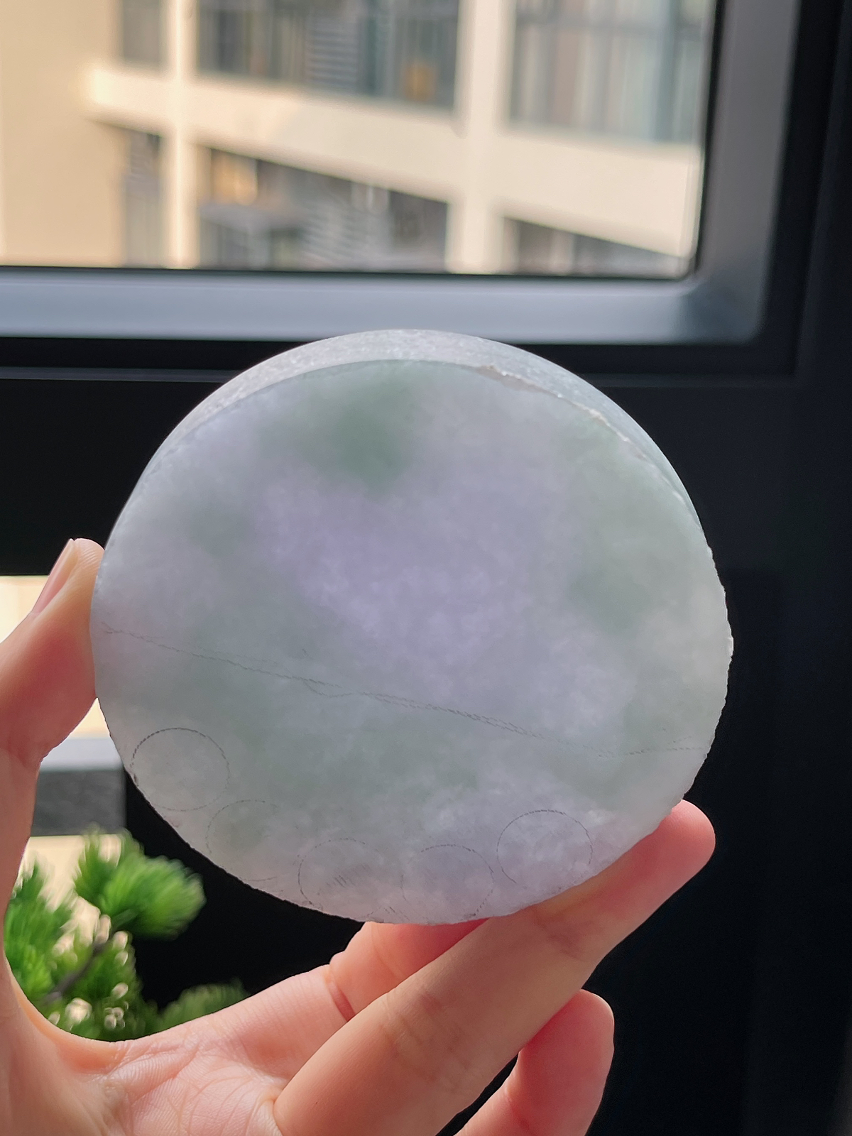 翡翠春带彩镯心