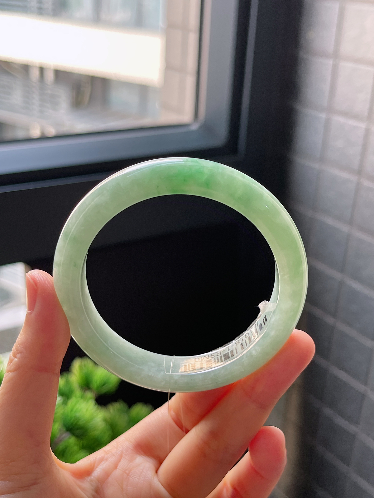 正圈55.1圈口，翡翠糯化种飘花手镯