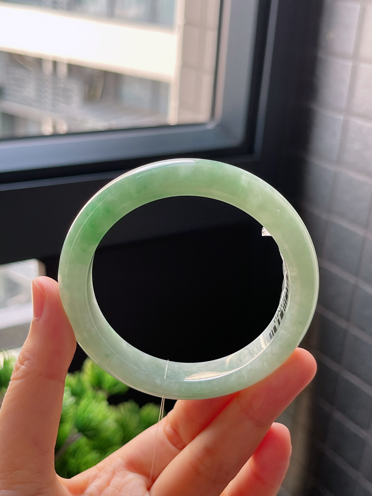 正圈55.1圈口，翡翠糯化种飘花手镯