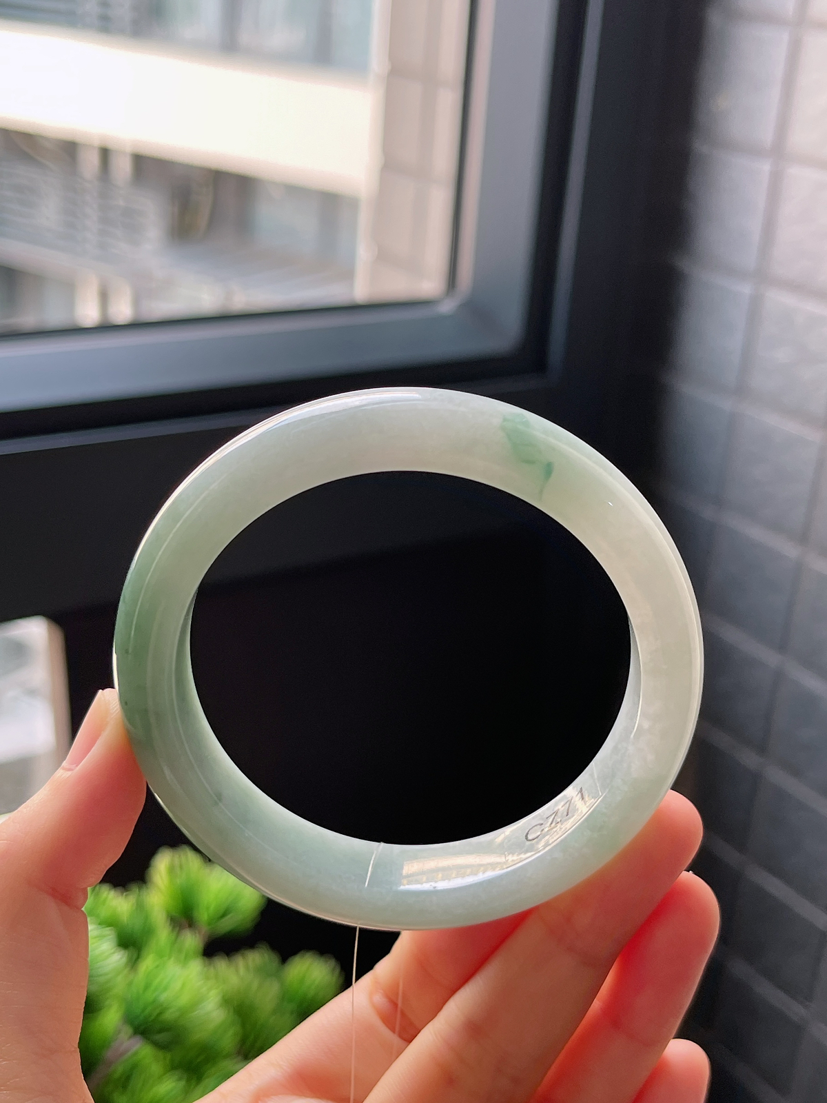 正圈58圈口，翡翠糯化种飘花手镯