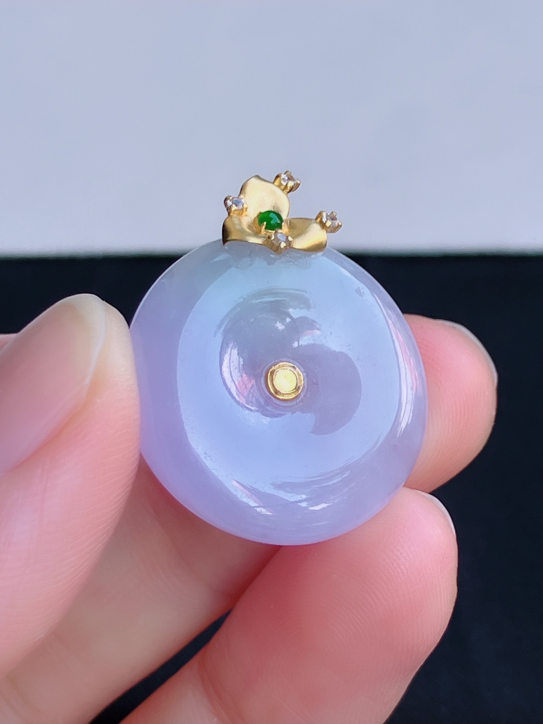 粉紫平安扣，粉粉嫩嫩，尺寸29/23.8/6/自然光实拍