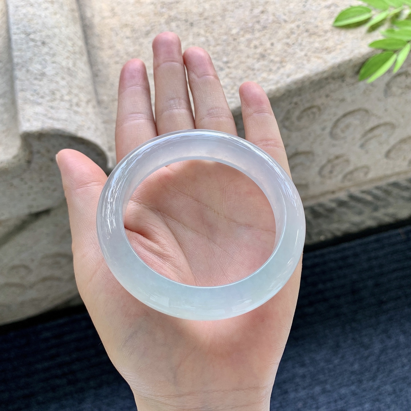 正圈 55，冰种，白月光，水润，种老，细腻，无裂