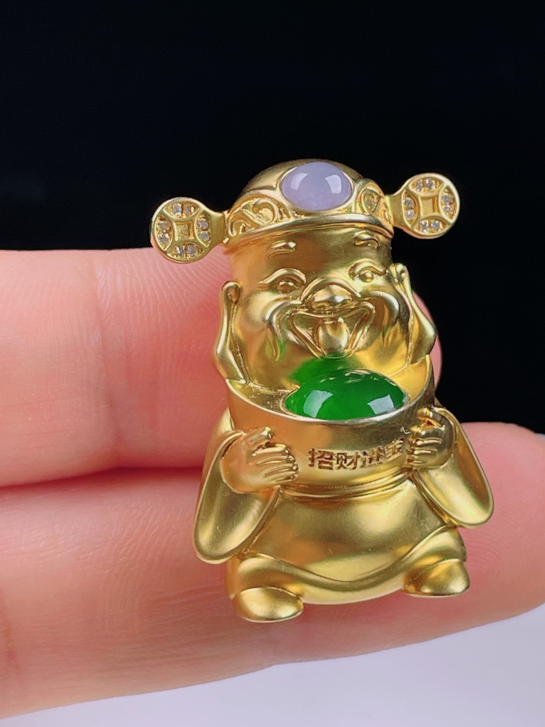 ️冰绿财神，老种起光，细底通透，尺寸：31.7/22/14.5mm0624