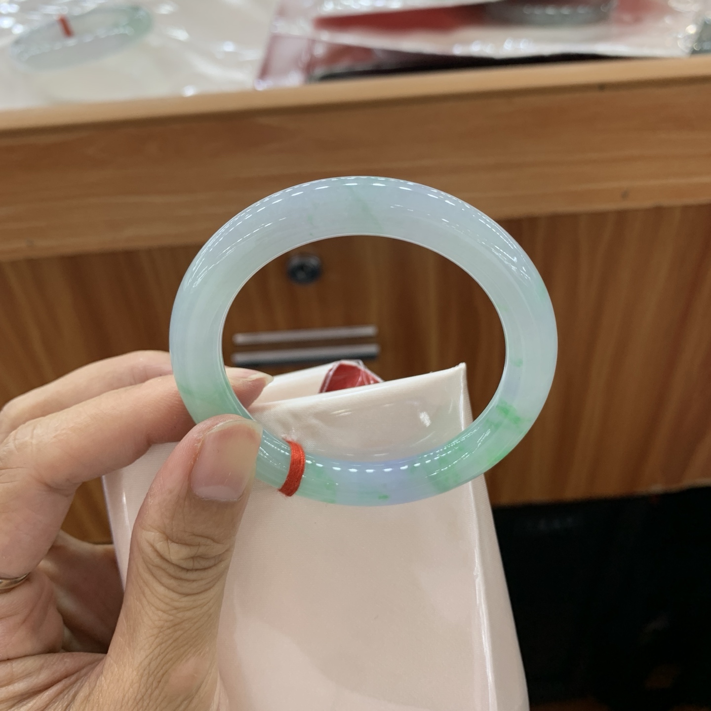 春彩小圆条翡翠手镯 51.2-8.2-8.9