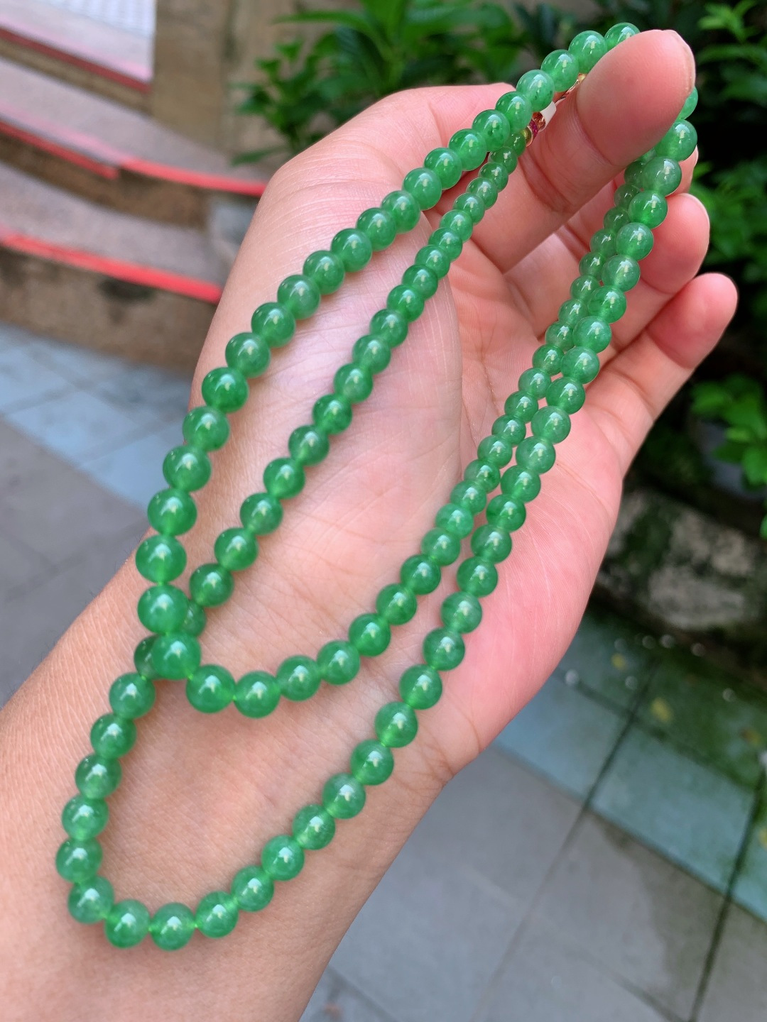 ️ 4.8mm-6.8mm107颗冰绿项链 不议