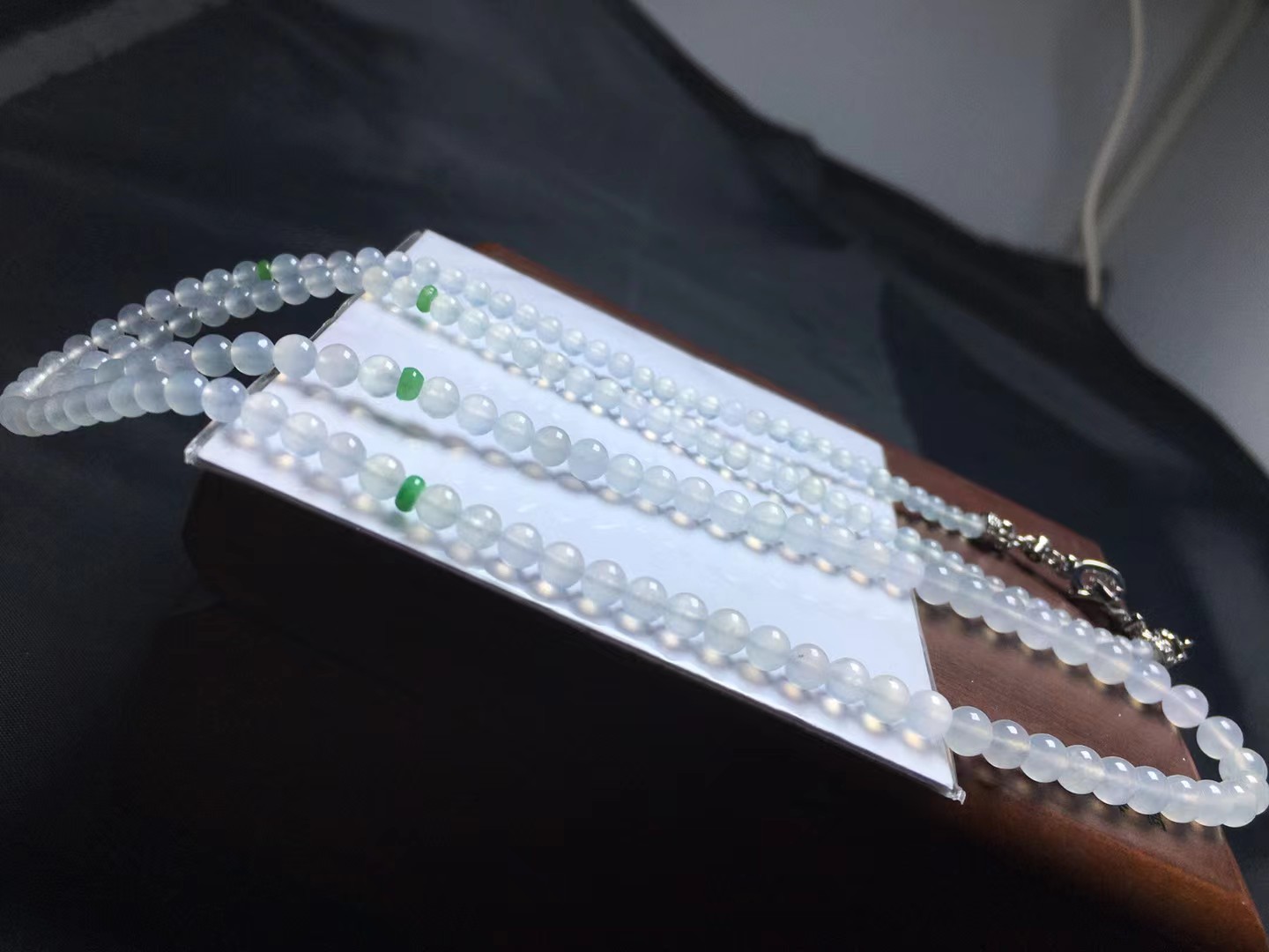 ️ 冰种珠链，卡5.3～3.4mm，159颗，种好，玉质细腻，均匀，通透，颗颗精选