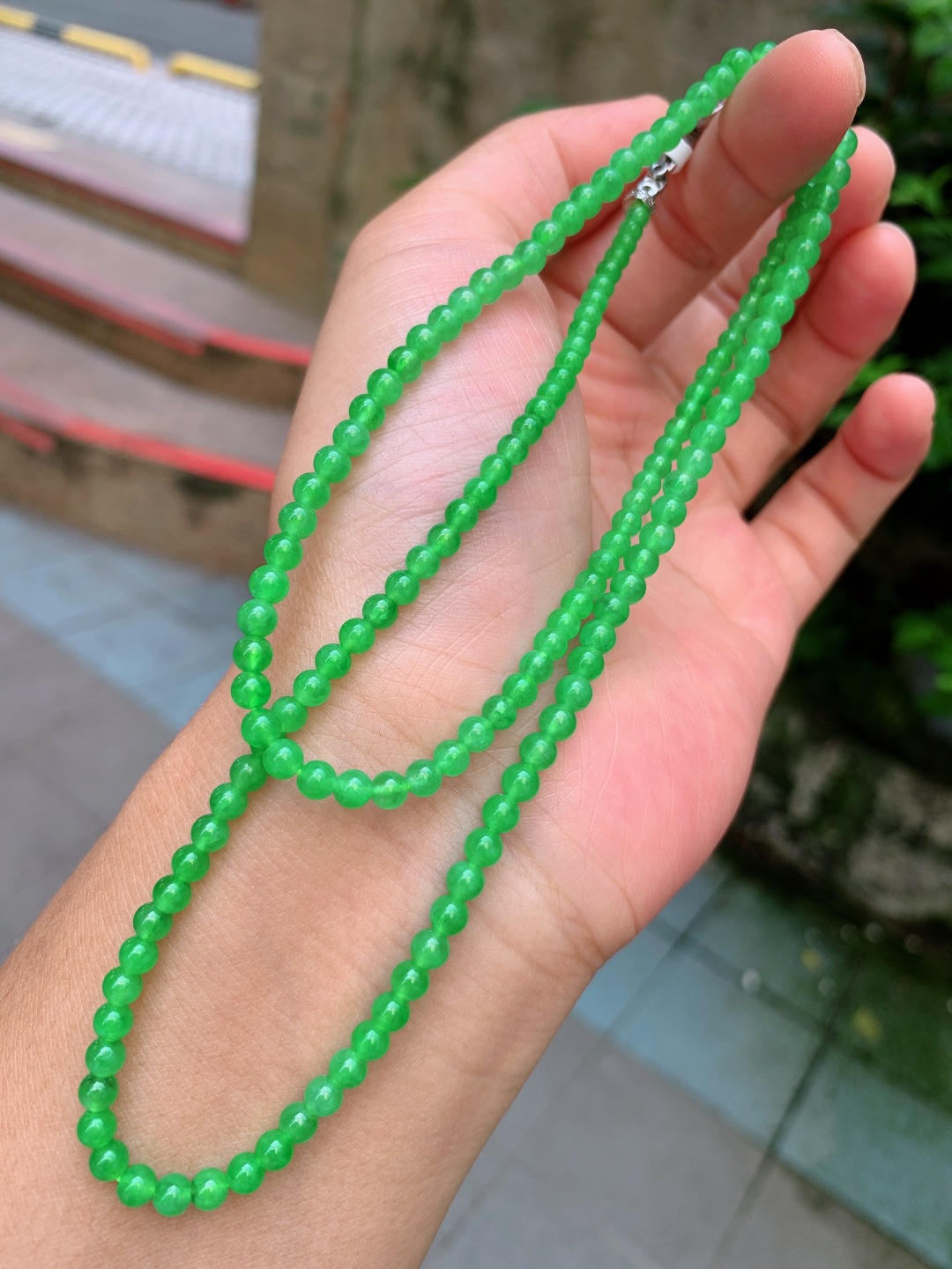 ️ 3.5mm-4.5mm153颗满绿项链