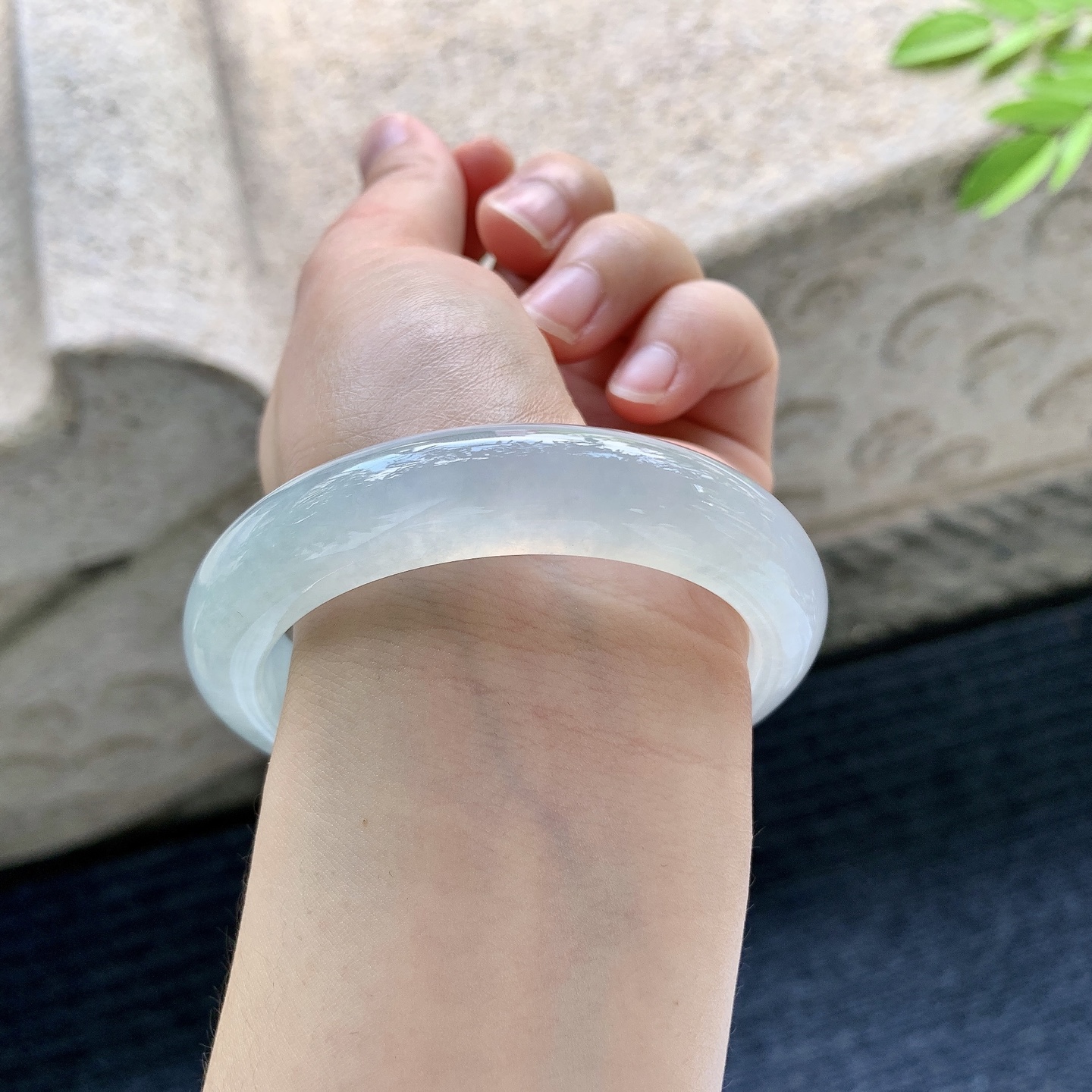 正圈 55，冰种，白月光，水润，种老，细腻，无裂