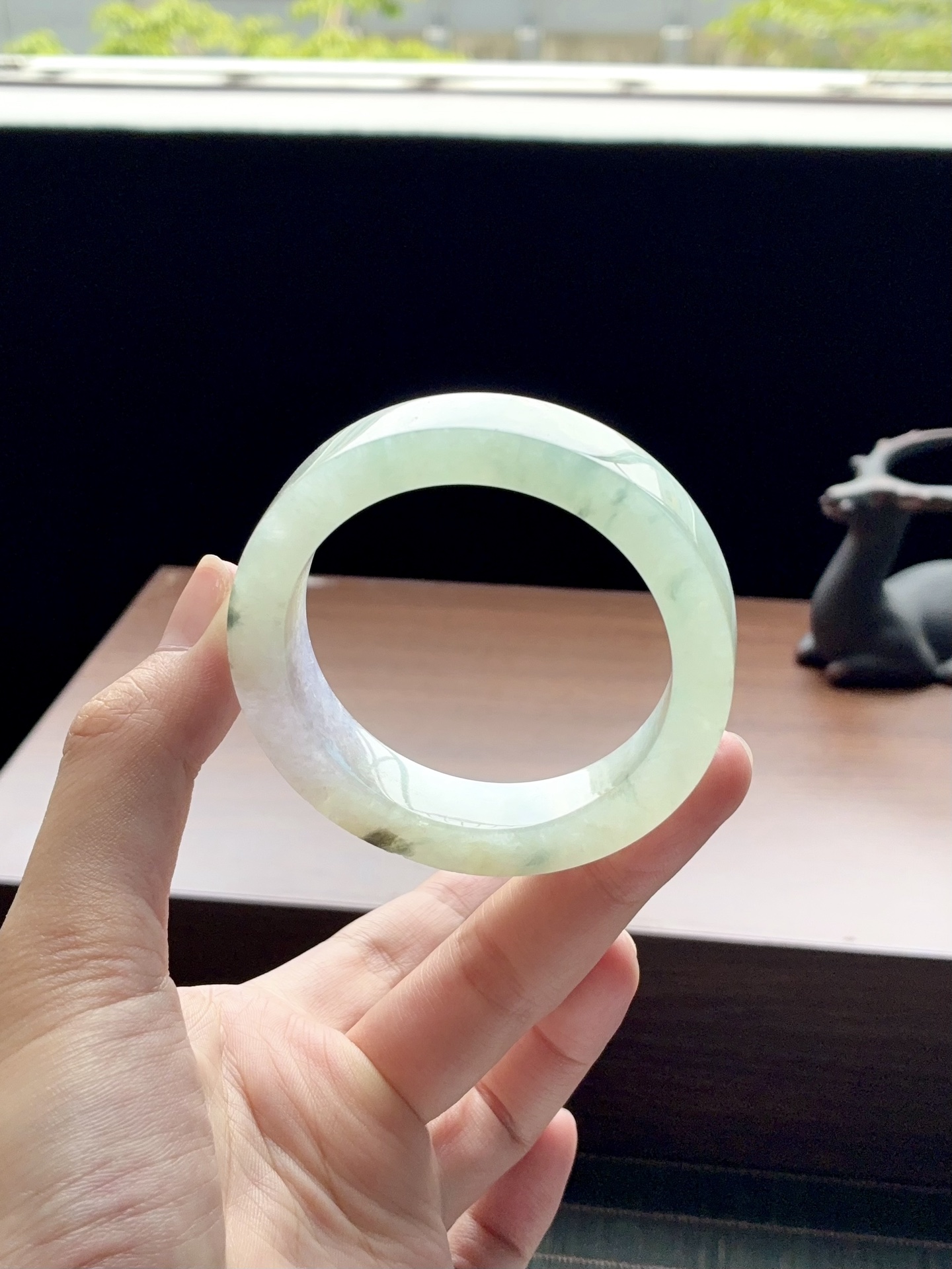冰晴绿飘花镯胚 A624-7 ⭕️68-51.6-12.5-8.2 可做52正圈