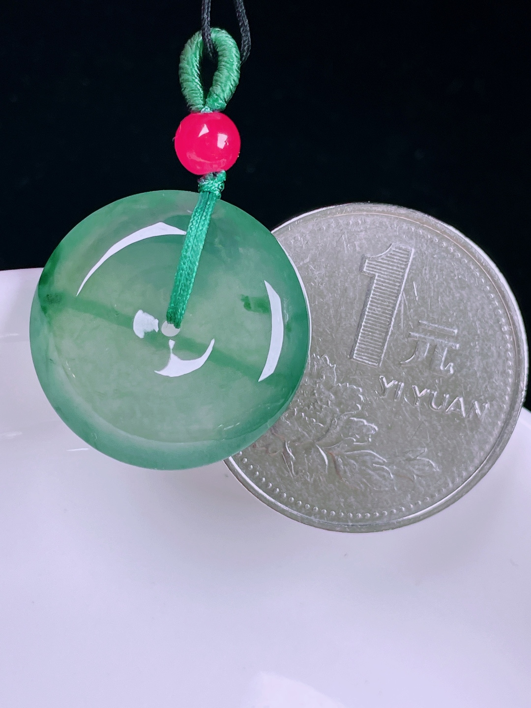 ️冰种平安扣，老种起光，细底通透，尺寸：19.8/5.7mm0625