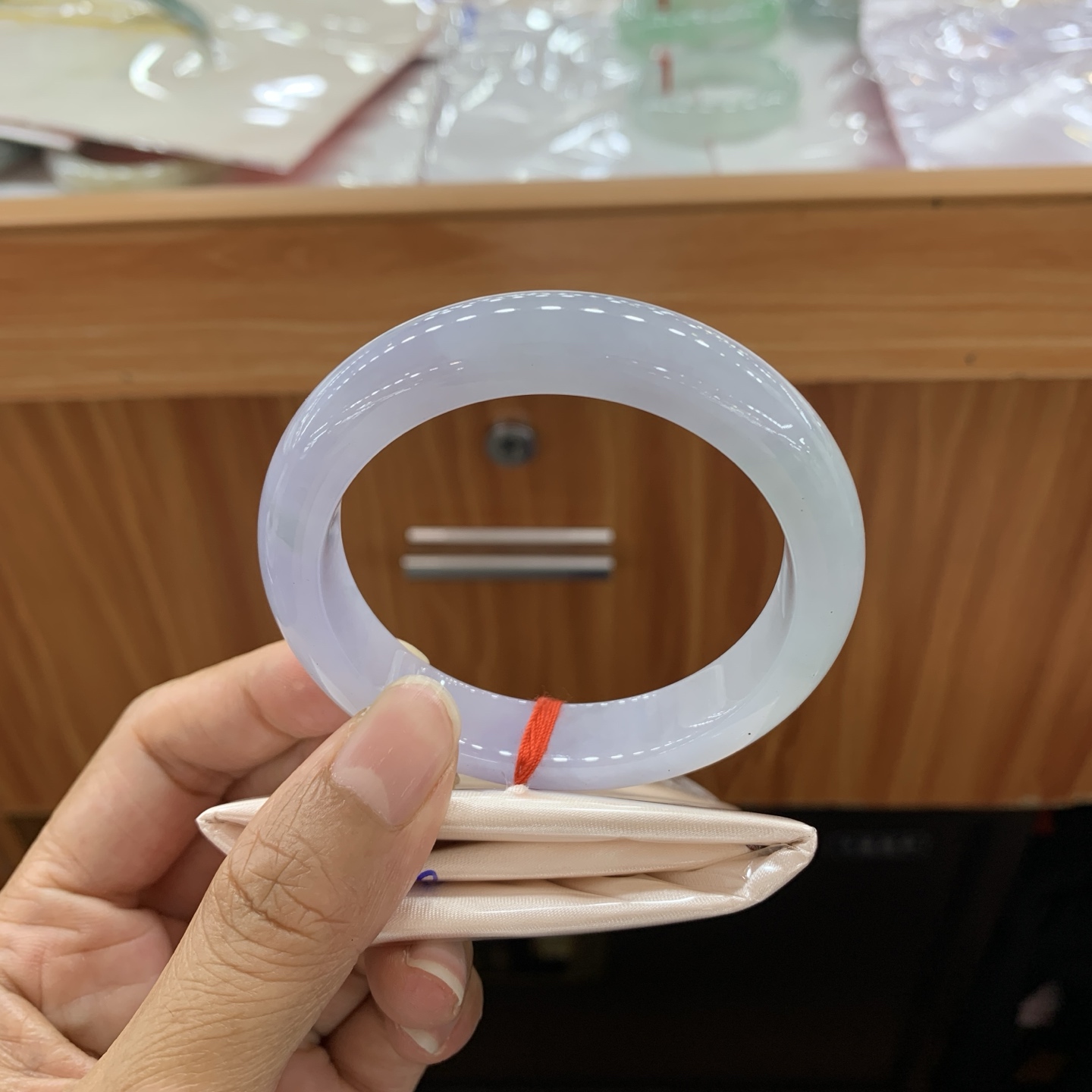 062403MMJ 蓝紫正圈翡翠手镯 54-11.7-8.2
