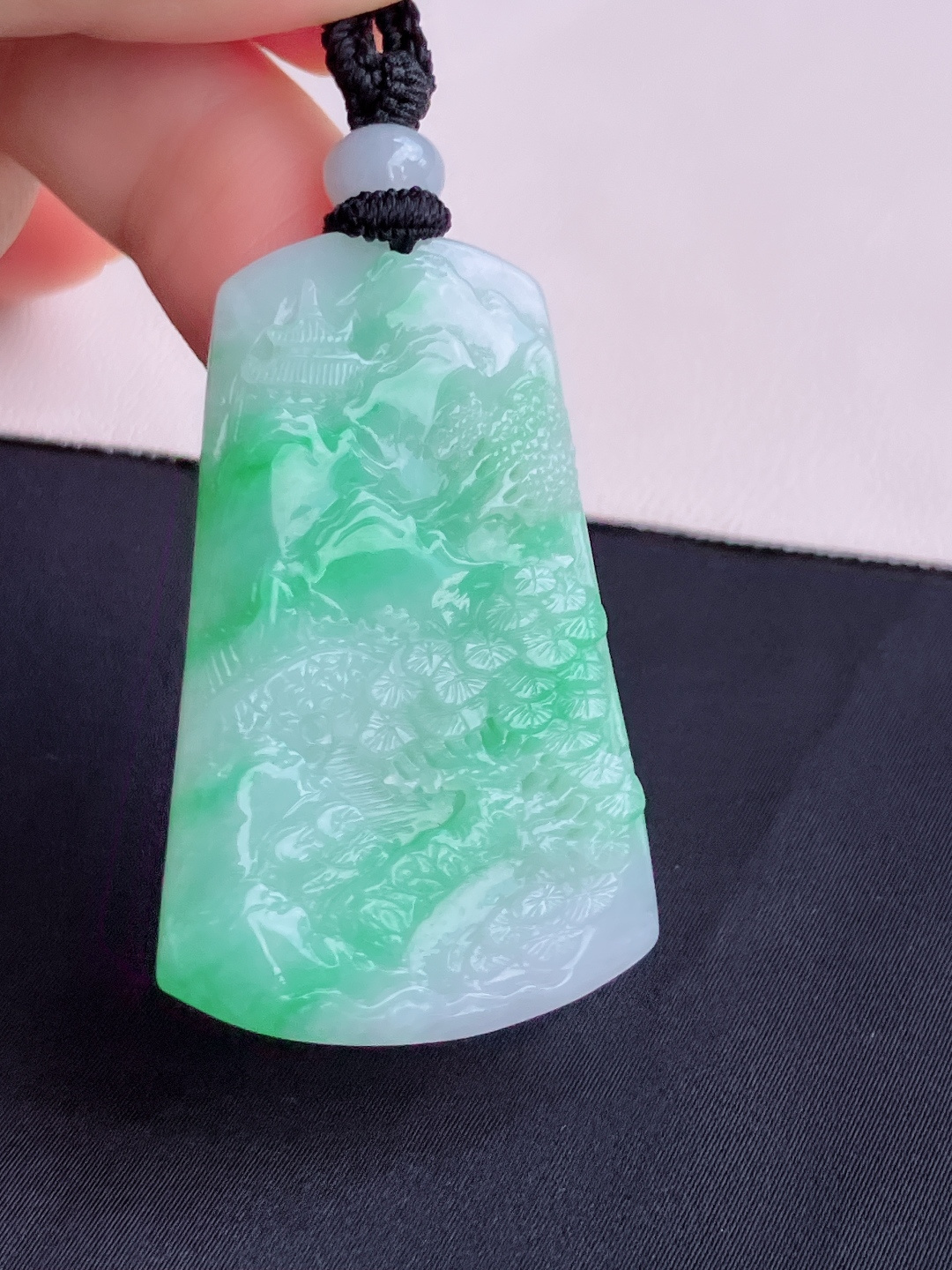 冰飘绿山水牌，意境，尺寸50/31/5.5/自然光实拍