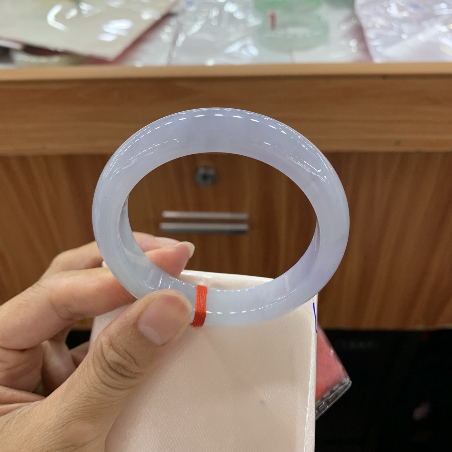 062403MMJ 蓝紫正圈翡翠手镯 54-11.7-8.2