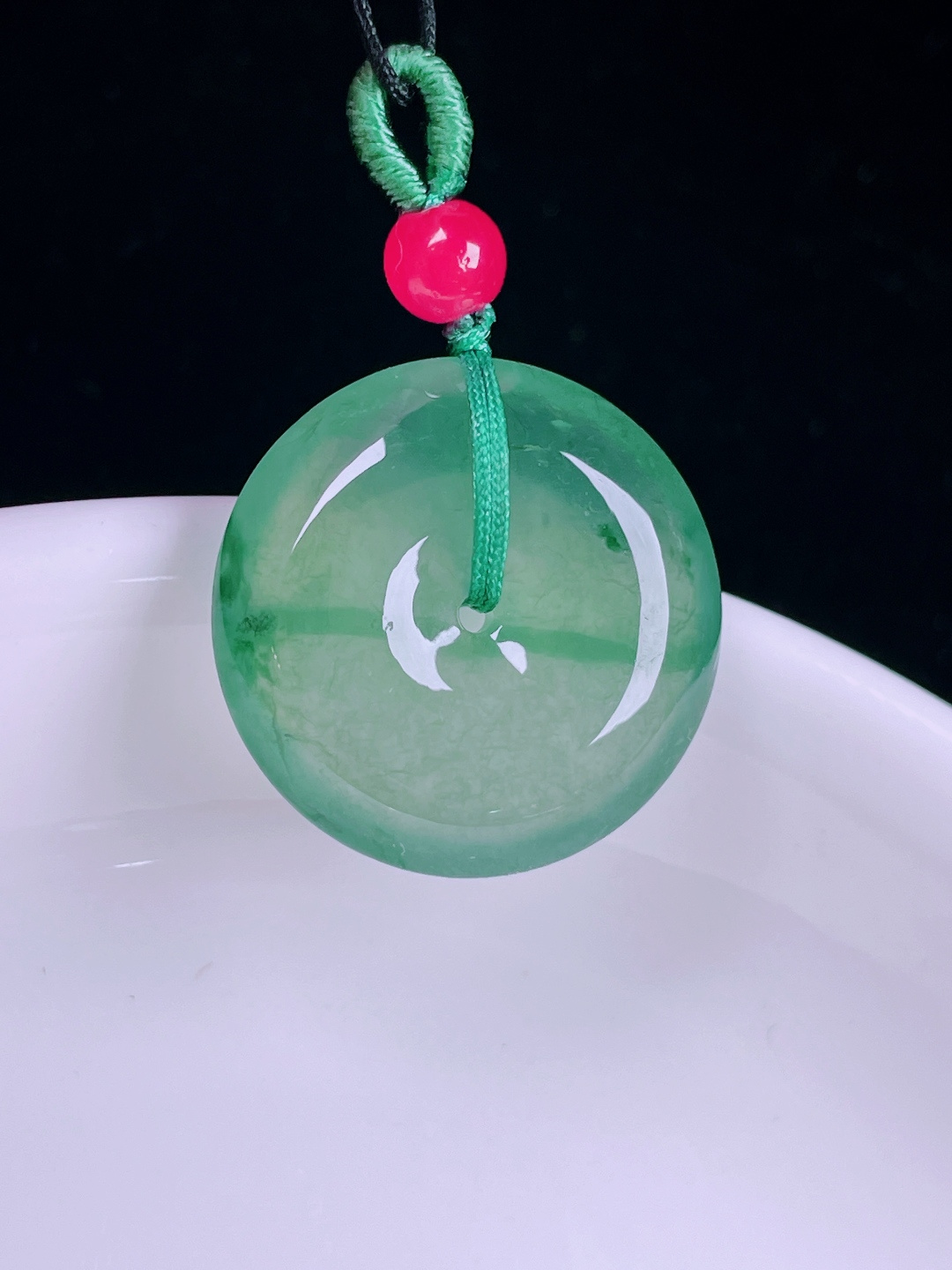 ️冰种平安扣，老种起光，细底通透，尺寸：19.8/5.7mm0625