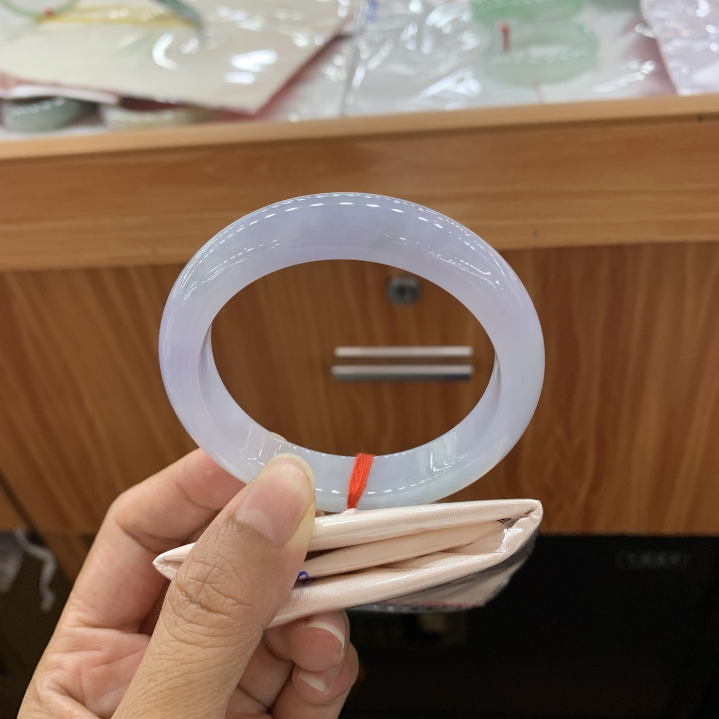 062403MMJ 蓝紫正圈翡翠手镯 54-11.7-8.2