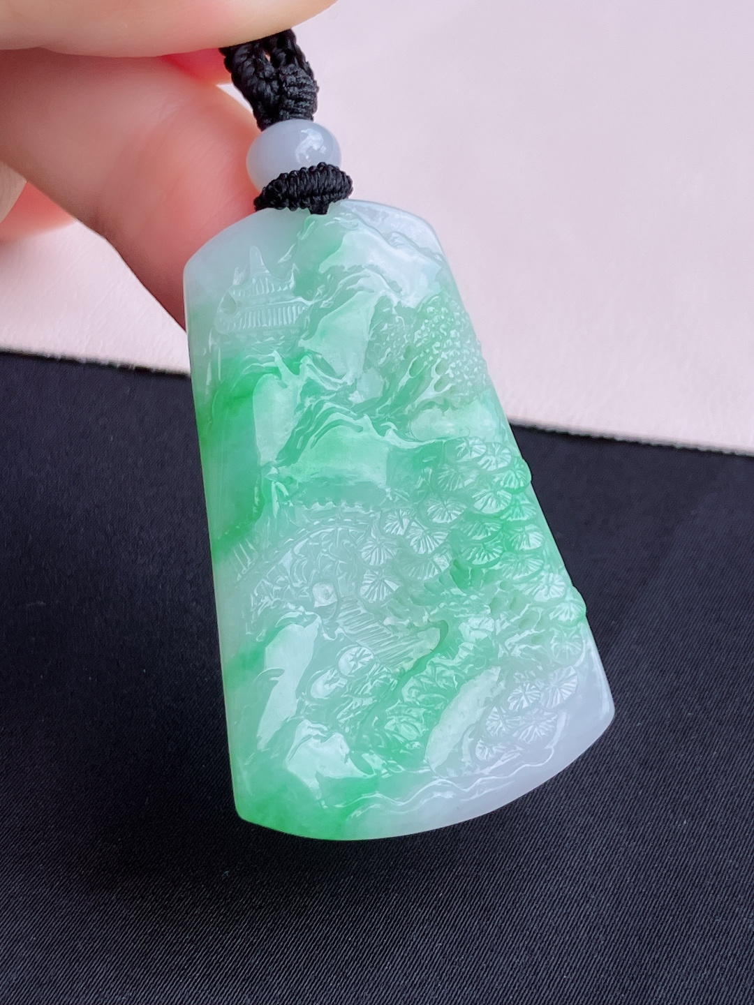 冰飘绿山水牌，意境，尺寸50/31/5.5/自然光实拍