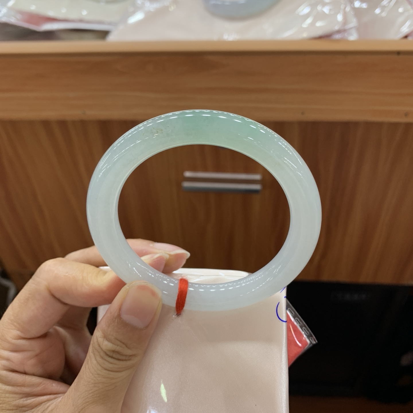 062422MMJ 冰晴圆条翡翠手镯 57-9.7