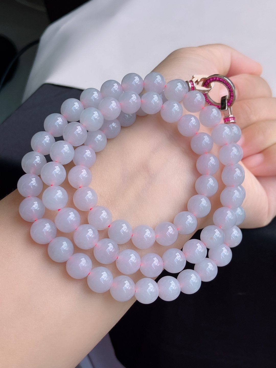 冰紫大珠链，饱满大气，尺寸9/72颗，自然光实拍