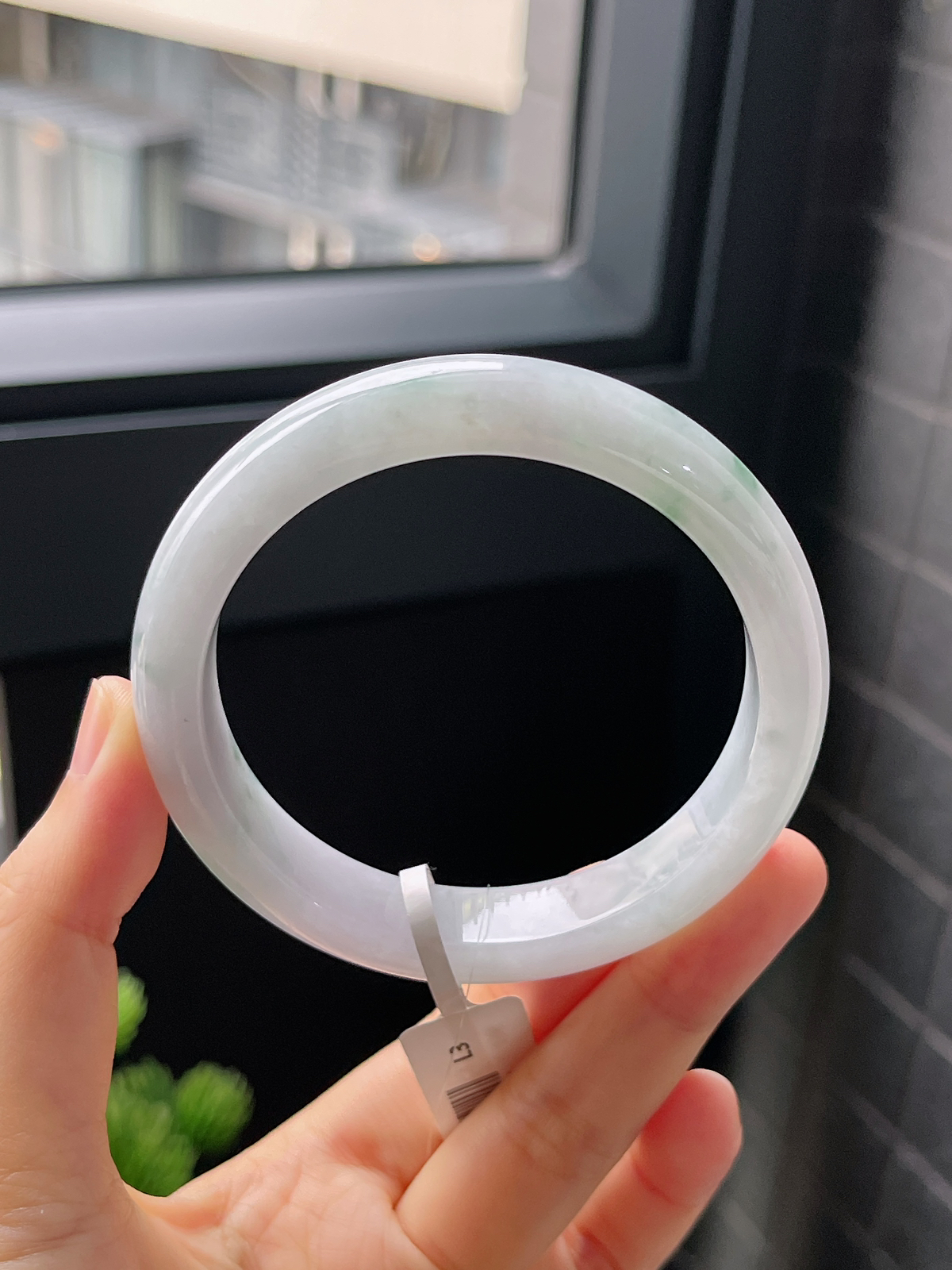 正圈58圈口，翡翠糯化种飘花手镯