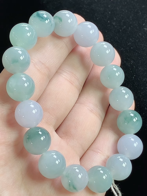 冰飘花玉珠手串，尺寸11.3mm，L25mdy