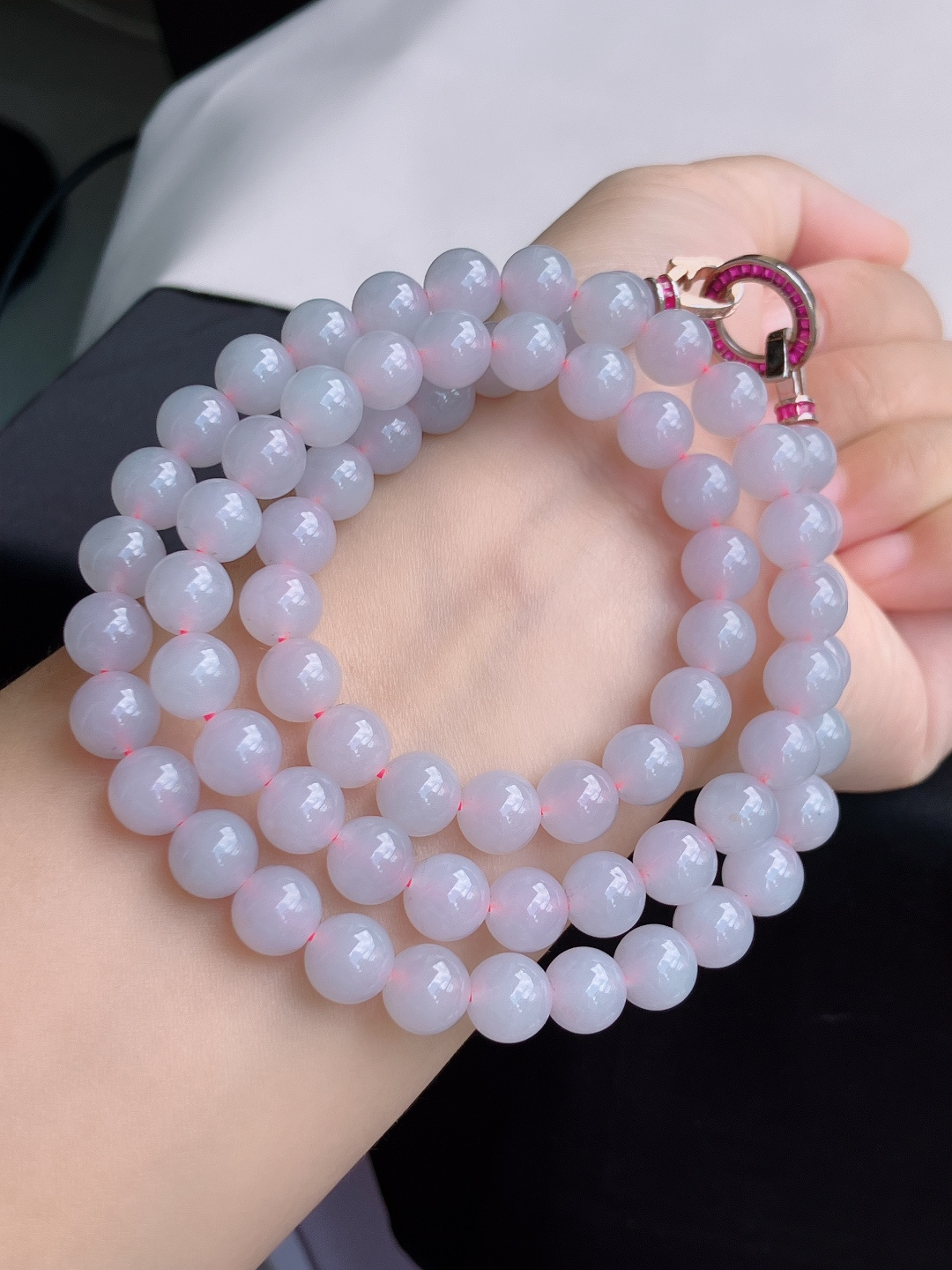 冰紫大珠链，饱满大气，尺寸9/72颗，自然光实拍