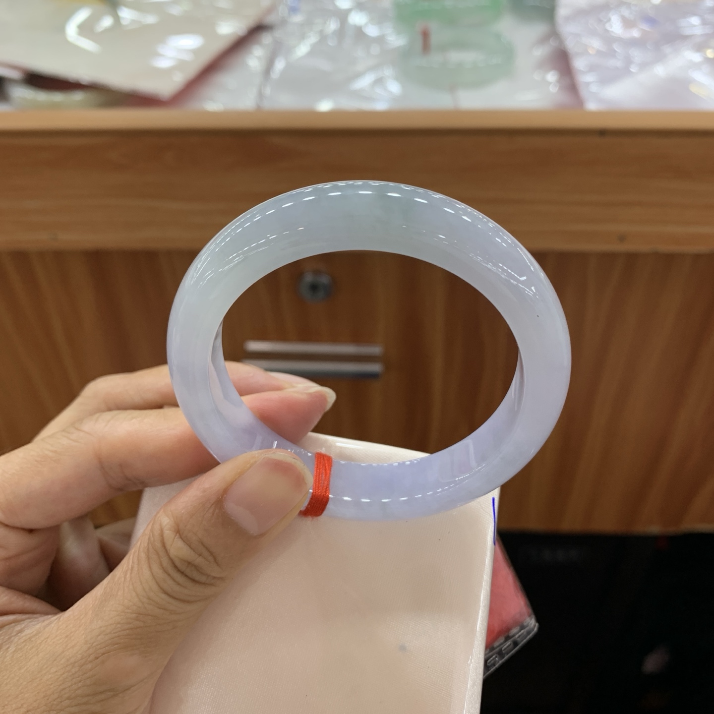 062403MMJ 蓝紫正圈翡翠手镯 54-11.7-8.2